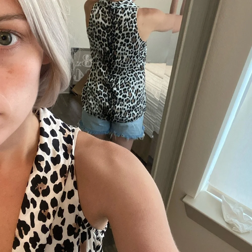 White House Black Market Silk Animal Print Blouse - Picture 4 of 4